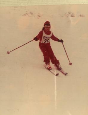 Astrid Vinatzer as a skiing child